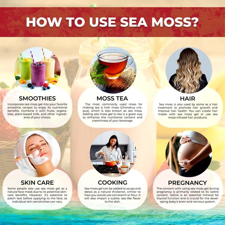 Irish Sea Moss Gel Raw - Wildcrafted Superfood Seamoss Gel - Strawberry Banana Flavor, Vitamin and Mineral-Rich from Pristine Caribbean Waters, Immune and Digestive Health Support - 10 oz.