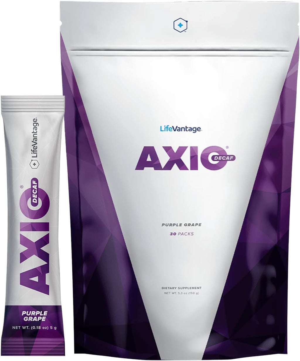 LifeVantage AXIO Regular Energy Drink Powder, Nootropic Supplement, Focus & Mood Support, with L-theanine, Green Tea, B Vitamins, DMAE, Quercetin & Pine Bark, Purple Grape, 30 Packets