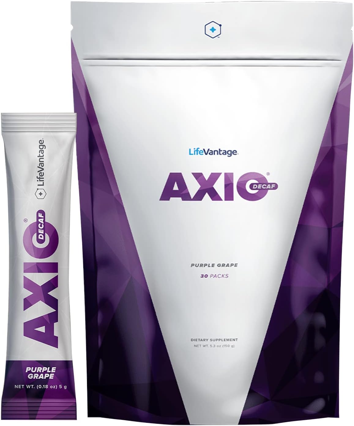 LifeVantage AXIO Regular Energy Drink Powder, Nootropic Supplement, Focus & Mood Support, with L-theanine, Green Tea, B Vitamins, DMAE, Quercetin & Pine Bark, Purple Grape, 30 Packets