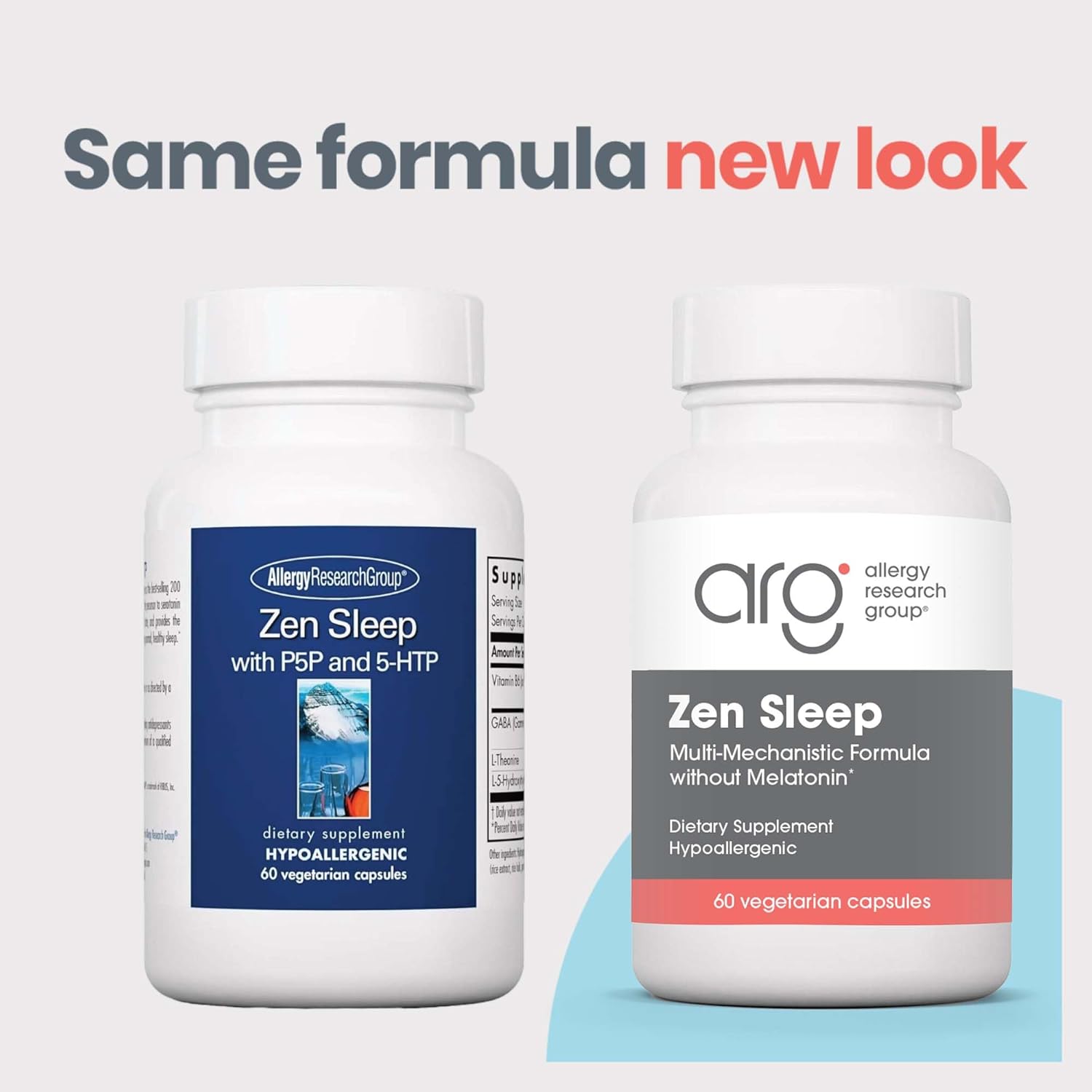 Allergy Research Group Zen Sleep - GABA L-Theanine Sleep Supplement for Adults with P5P, 5-HTP, and Vitamin B6, Natural Aid for Calm, Restful REM - 60 Vegetarian Capsules