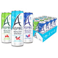 ASPIRE® The Fan Favorite Variety Pack, Healthy Energy Drink 80mg Natural Caffeine, Zero Sugar No Carbs Keto Friendly, 12 Pack Green Tea Sugar Free Drink Low Caffeine Zero Calorie