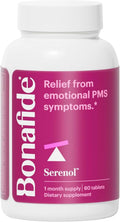 Serenol by Bonafide. Relief from Hormonal Mood Swings, Irritability, & PMS Bloating. — 1-Month Supply (60 Tablets)