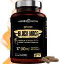 Mother Nature 37,500mg 50x Strength Organic Highly Concentrated Peruvian Black Maca Root Capsules for Men 100% Pure Maca Peruana 50:1 Extract to Boost Stamina, Enegy, Muscle Gain - 180ct