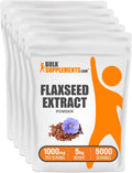 BulkSupplements.com Flaxseed Extract Powder - Omega-3 Supplement, Flaxseed Powder - Vegan & Gluten Free, 1g per Serving, 1kg (Pack of 5) (11 lbs)