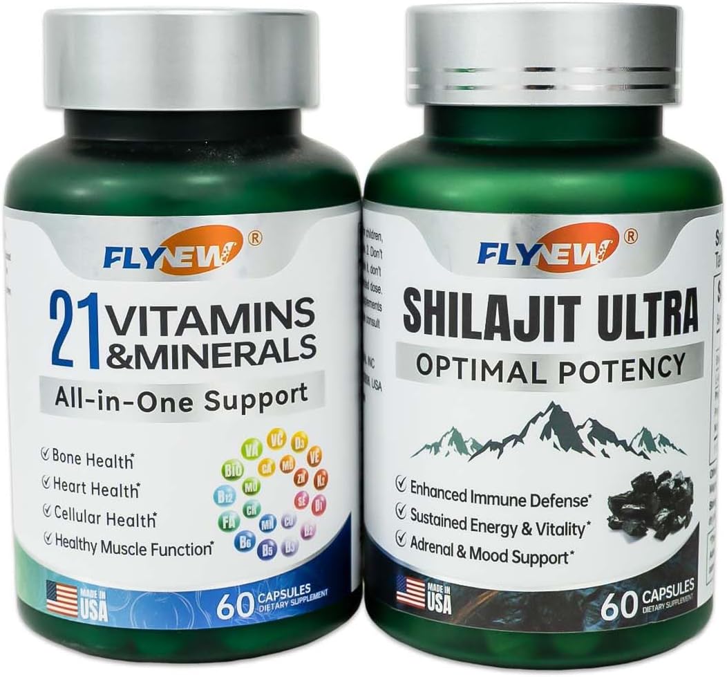 Shilajit for Men Women, Shilajit for Extra Power, Stamina & Immune Support, Multivitamin for Women Men, Womens Multivitamin for Bone, Skin & Immune Health Support, 60 Capsules Per Bottle