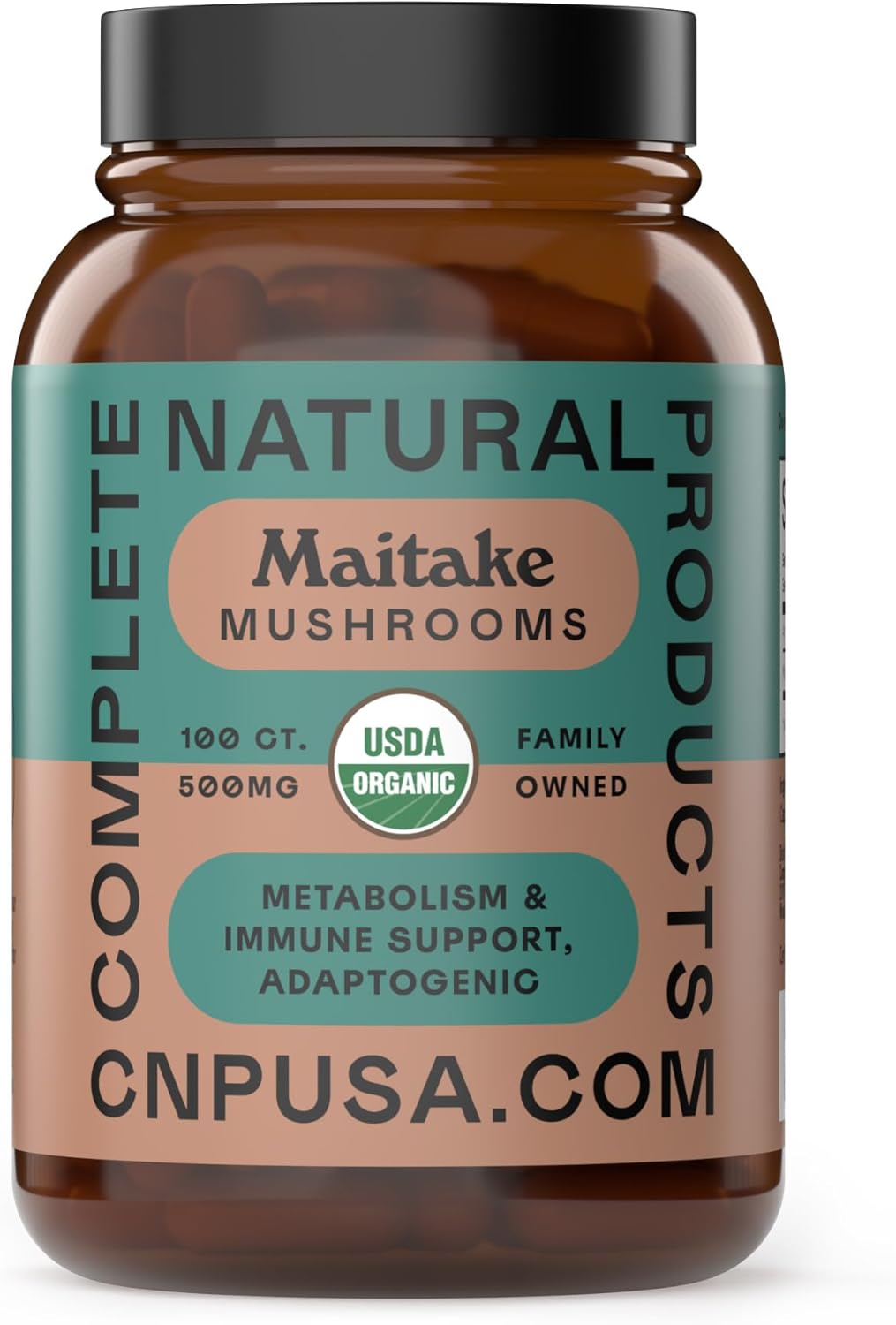 Complete Natural Products Organic Maitake Mushroom Capsules - 100ct, Immune Strength, Vegan, Non-GMO, Gluten Free