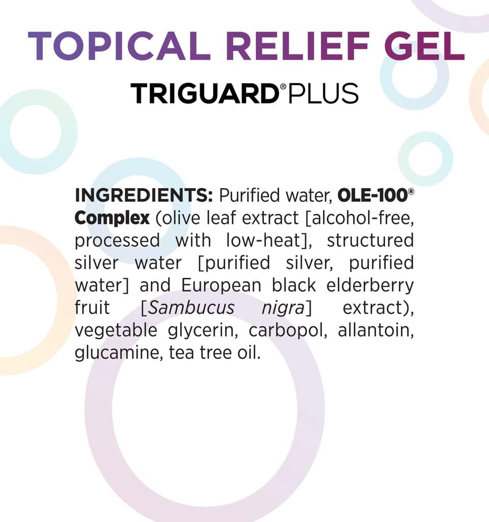 TriGuard Plus Colloidal Silver Topical Recovery Gel Natural Structured Silver Water & European Elderberry 3.4oz / 100ml