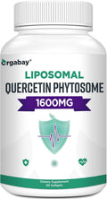 Orgabay Liposomal Quercetin Phytosome 1600 mg,Bromelain 200mg,Zinc 30mg,Vitamin C Turmeric 40 mg,Highest Absorption,Quercetin Complex, 60 Softgels
