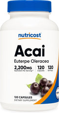 Nutricost Acai Extract 2,200mg, 120 Vegetarian Capsules (Euterpe Oleracea) from 550mg of 4:1 Extract - Non-GMO, Gluten Free