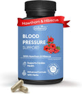 Blood Pressure Support Supplement – Natural Hawthorn, Hibiscus, Garlic & Olive Leaf – Heart Health & Circulation Support – B12, B6 – Vegan, Non-GMO – 90 Caps (3-Month Supply)