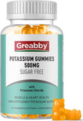 Potassium Gummies, Potassium Chloride for Adults, 60 Servings, Sugar-Free Potassium Supplement, Muscle Relief & Heart Health for Women Men, Electrolyte Balance, Efficient Potassium Supply