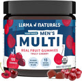 Llama Naturals Multivitamin for Men, Vegan, Organic Gummies with Vitamin D, C and K, Men's Real Fruit Gummy Vitamins, Chewable Multivitamin Supplement, No Added Sugar Cane, Cherry, 120 Ct