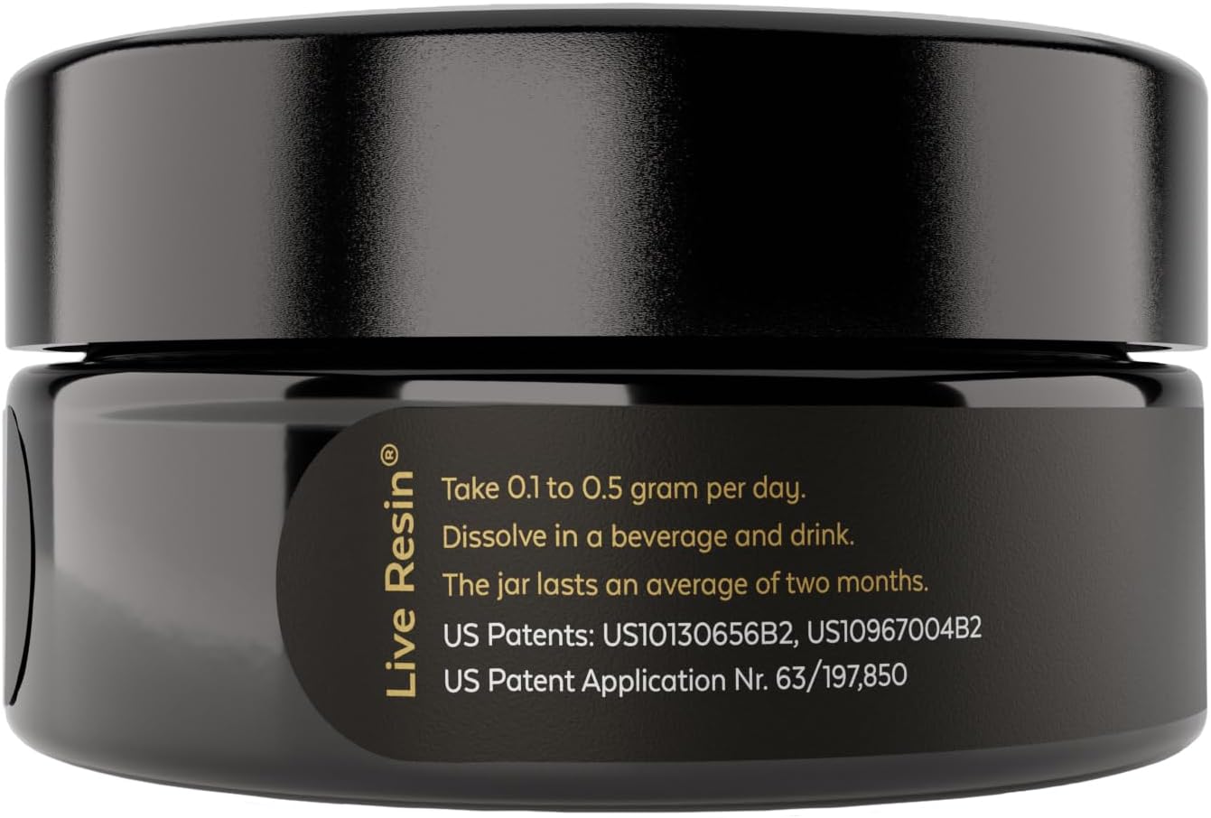 Live Resin Pure Gold Shilajit - Organic Shilajit Supplement with Over 80 Minerals - High Bioavailability & Antioxidant Support Mineral Supplement - Authentic Gold Infused Resin | USA Made -60 Servings