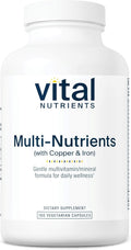 Vital Nutrients Multi-Nutrients 4 | Citrate/Malate Formula (with Copper and Iron) | Multi Vitamin/Mineral Formula with Potent Antioxidants | Bioavailable Form | Non-GMO | 180 Capsules