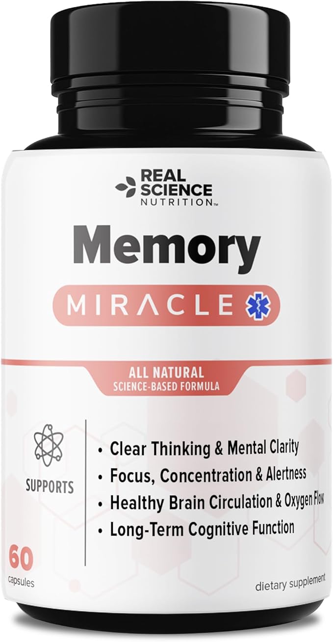 Offers Memory Miracle – Brain and Memory Support Supplement for Focus, Mental Clarity & Brain Health – Nootropic Brain Booster with Nitric Oxide – 60 Capsules
