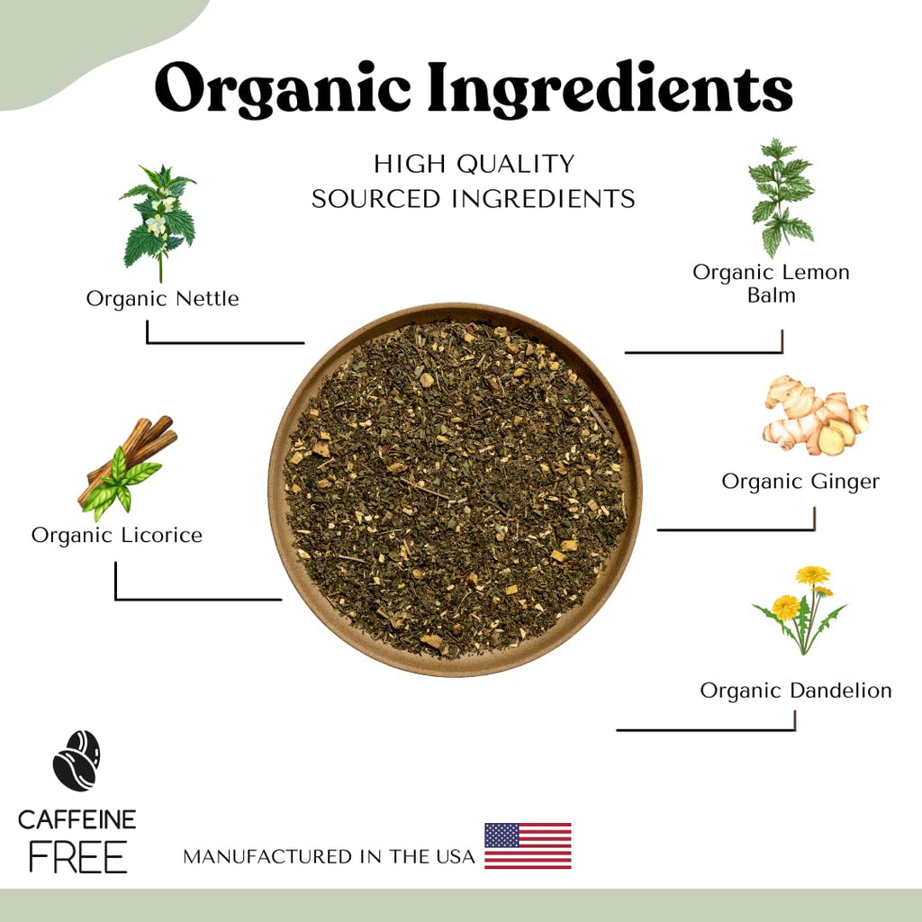 AutoimmuniTea – Soothing Tea Bags for Allergy Relief and Sinus Relief, Organic, Caffeine Free and USDA Certified, Blend of Lemon Balm, Ginger, Nettle, and Licorice, AIP Friendly
