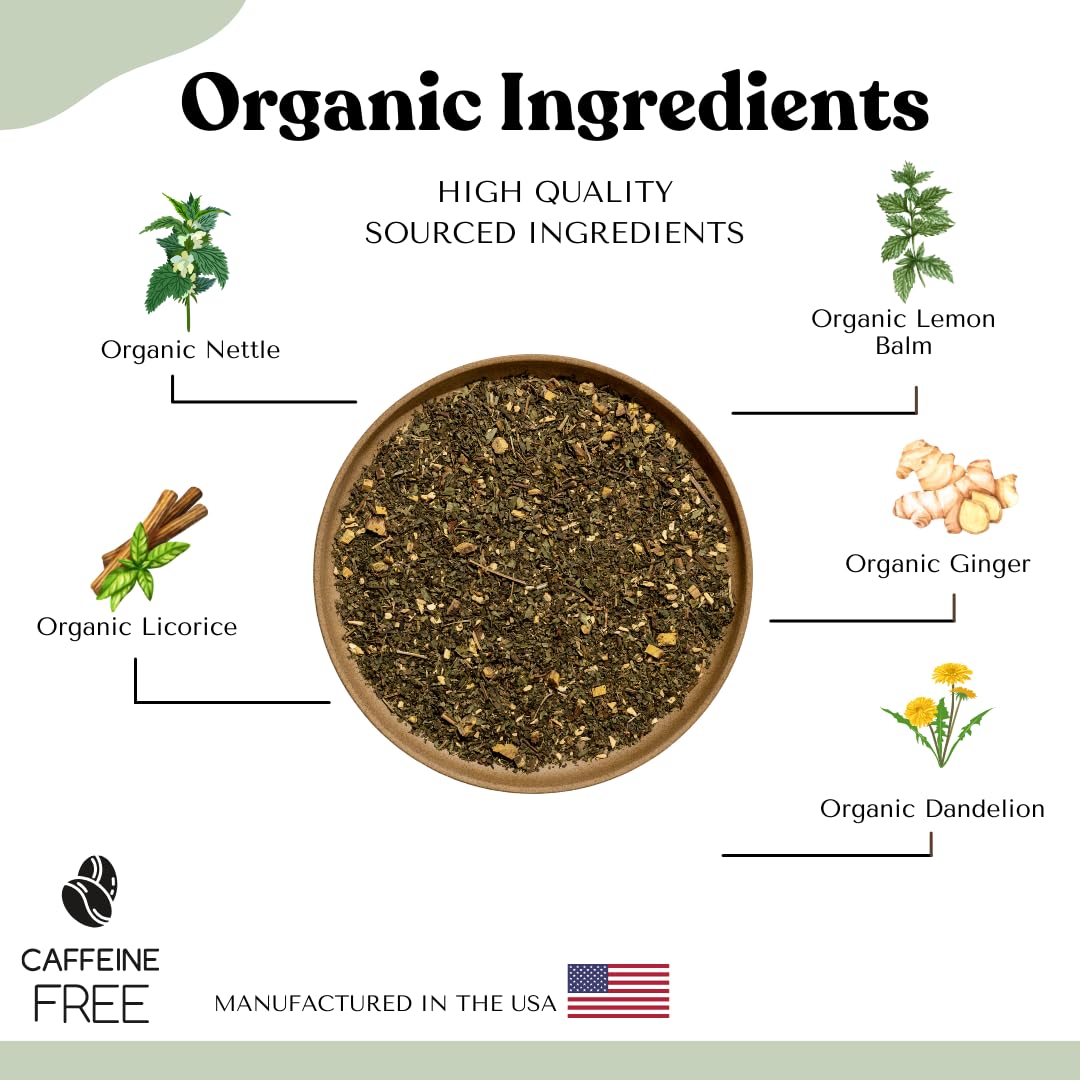 AutoimmuniTea – Soothing Tea Bags for Allergy Relief and Sinus Relief, Organic, Caffeine Free and USDA Certified, Blend of Lemon Balm, Ginger, Nettle, and Licorice, AIP Friendly