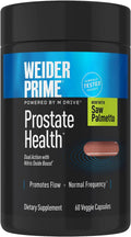 Weider Prime Prostate Health for Men, Saw Palmetto, Dual Action with N.O. Boost, Promotes Flow and Normal Frequency, 60 Veggie Capsules