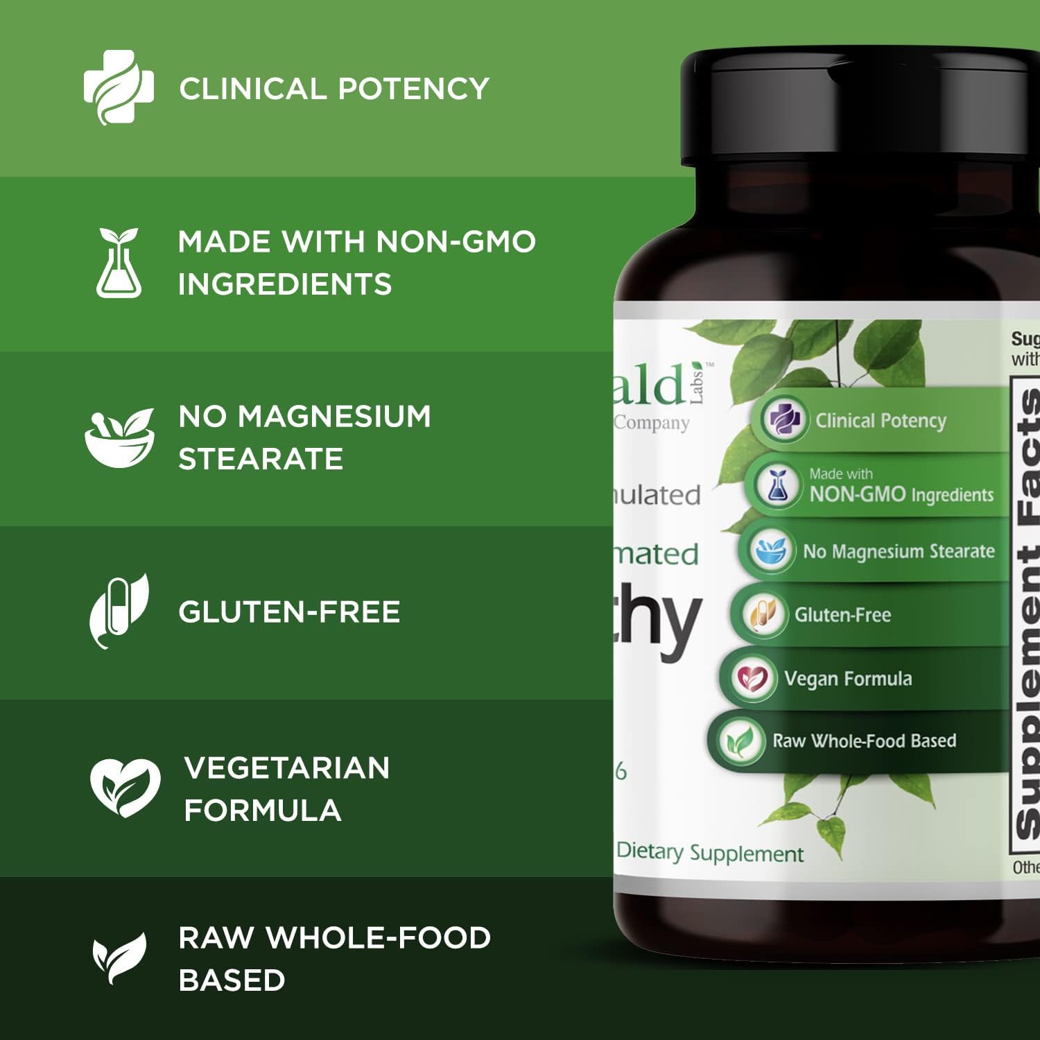 EMERALD LABS B-Healthy - Vegan Vitamin B Complex - Includes Methylated Folic Acid & Full Spectrum B Vitamins - Supports Immune, Brain & Heart Health* - 120 Vegetable Capsules