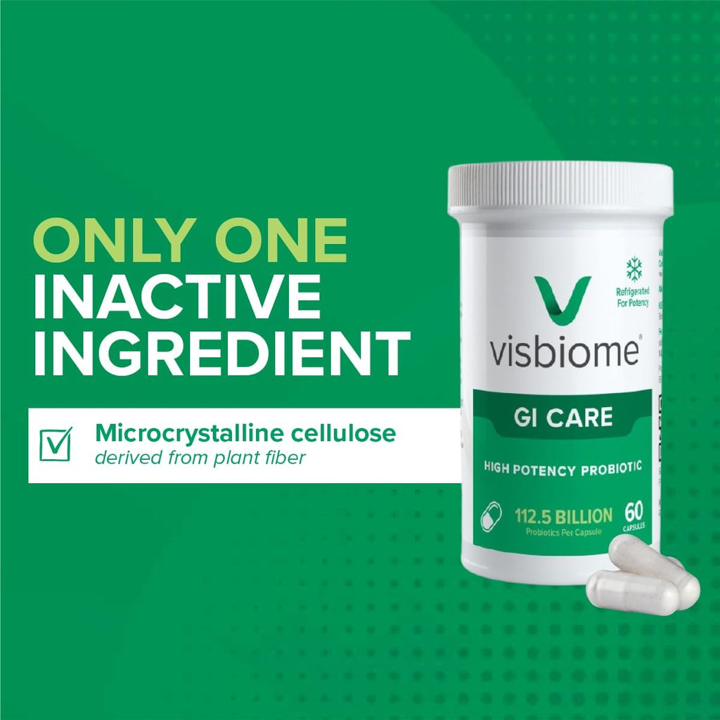 Visbiome® GI Care - High Potency Probiotic - 112.5 Billion CFU Live Probiotics, Original De Simone Formulation, Made in USA, 120 Capsules.