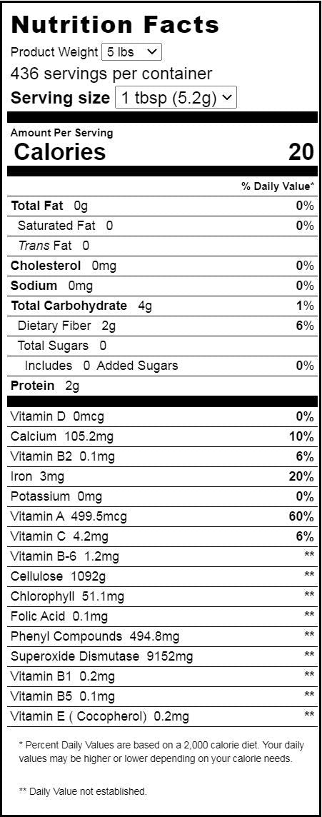 Z Natural Foods Organic Barley Grass Powder - USDA Organic Whole Food Green Blend for Energy Boost, Detox & pH Balance with Amino Acids, Minerals - Antioxidant Mix for Juice, Water, Smoothies, 5 lbs