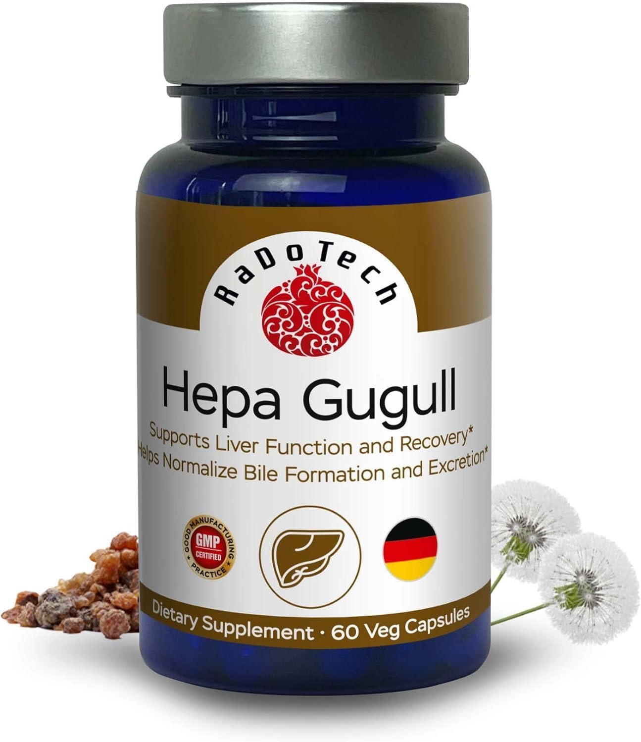 Hepa Gugull Liver Supplement for Much-Needed Liver Detox, Natural Liver Support Essential with Guggul Resin, Milk Thistle Powder and More, Promotes Overall Well-Being (60 Count (Pack of 3))