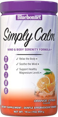 Bluebonnet Nutrition Simply Calm Powder, For Calm*, Muscle Cramps*, Stress Relief*, Soy-Free, Gluten-Free, Non-GMO, Kosher Certified, Dairy-Free, Vegan, 16 oz, 82 Servings, Orange Citrus Flavor