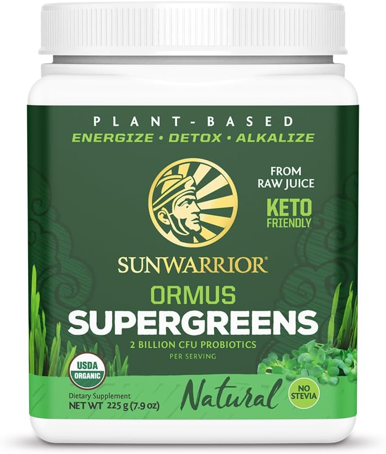 SUNWARRIOR Organic Ormus Supergreens Natural, 8 OZ