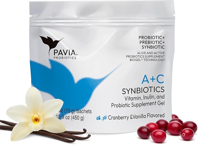 Pavia | Probiotics for Digestive Health | Fresh probiotics for Women, Men & Kids | Gel | Flavor Variatoins (30 Sachets, A+C)
