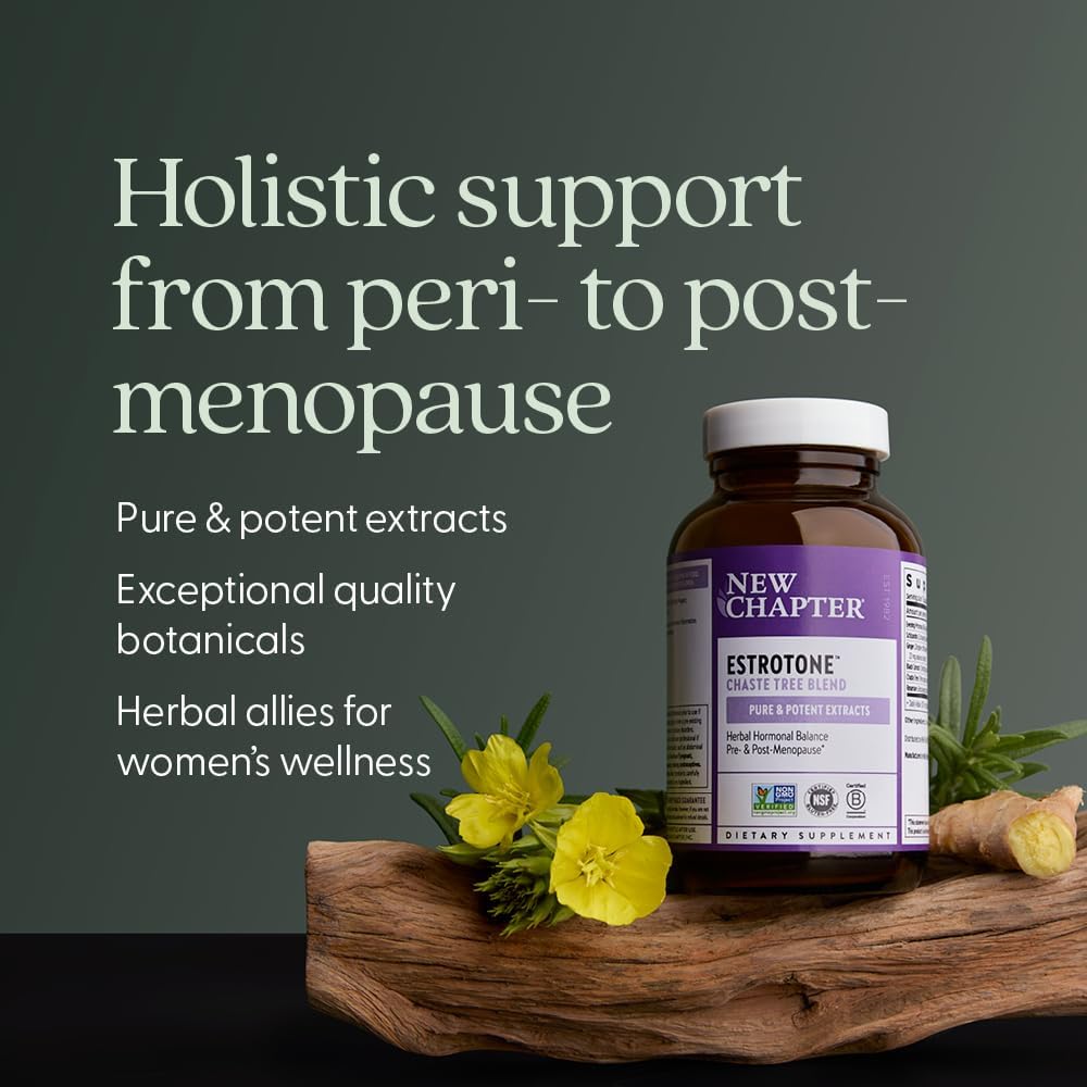 New Chapter Menopause Supplement - Estrotone Herbal Hormone-Balance Blend with Black Cohosh to Reduce Hot Flashes & Night Sweats - 60 ct Vegetarian Capsule
