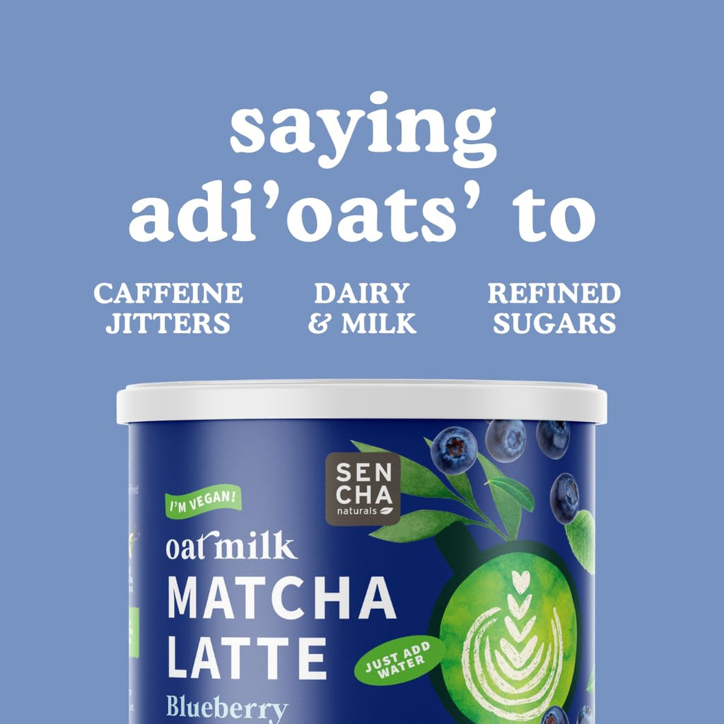 SENCHA NATURALS Oat Milk Vegan Matcha Latte 8.5 oz (Blueberry)