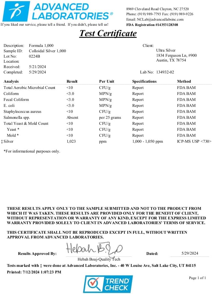 Ultra Silver® Colloidal Silver | 1,000 PPM, 32 Oz (946mL) | Mineral Supplement | True Colloidal Silver - 4 oz Dropper Bottle (Empty) Included for Dispensing!