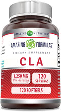 Amazing Formulas CLA | Conjugated Linoleic Acid Supplement | 1250 Mg | Softgels | Non-GMO | Gluten-Free | Made in USA (120 Count)