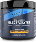 Zeal Electrolyte Powder Recovery Drink (30 Servings | Orange Creamsicle) w 0 Sugar +BCAAs +B-Vitamins Electrolyte Supplement w Potassium Zinc & Magnesium for Hydration - Keto Electrolytes