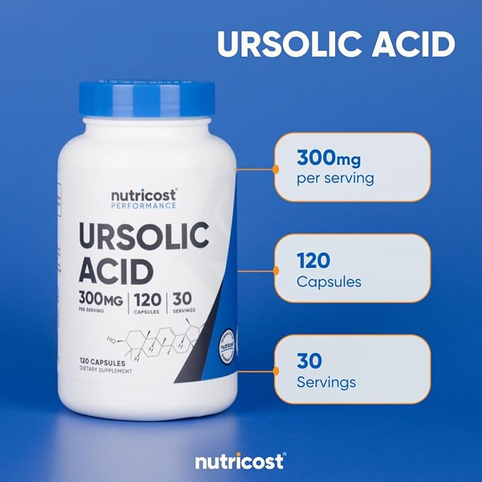 Nutricost Ursolic Acid 300mg, 120 Capsules - Vegetarian, Non GMO, Gluten Free, Soy Free
