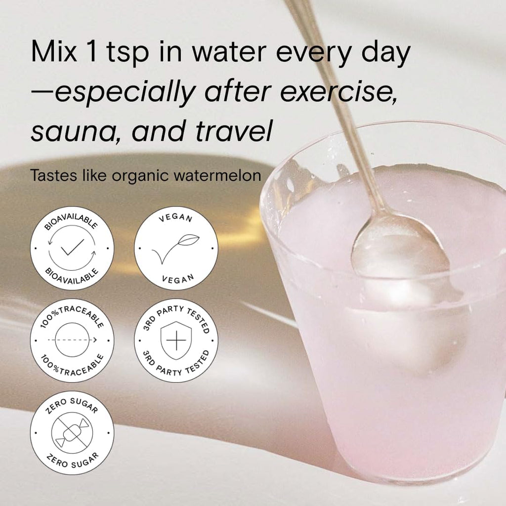 Moon Juice - Mini Dew Electrolytes Powder - Watermelon (30 Servings) - 2in1 Electrolytes & Minerals - Hydration Powder - Magnesium, Calcium, Potassium & Pink Salt - Sugar Free, Vegan, Non GMO