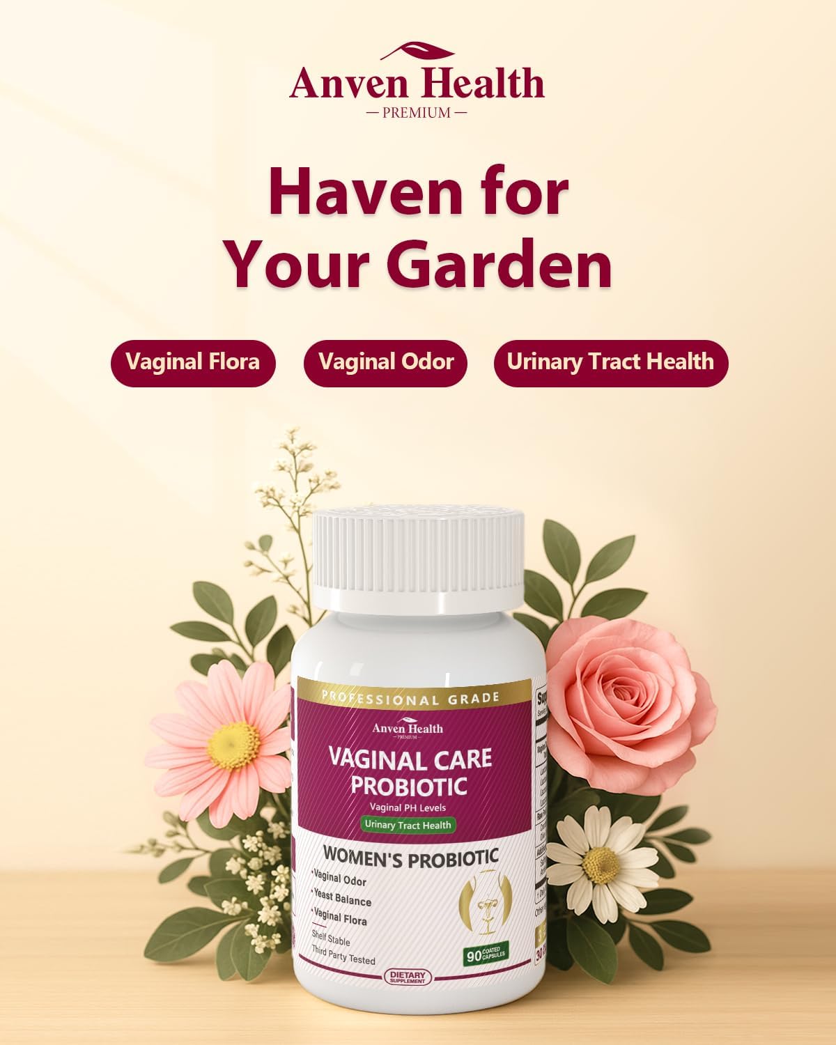 Vaginal Probiotics for Women - 60 Billion Womens Probiotic for Vaginal Flora, Odor, Yeast, Gut & Digestive Health with Saffron, Lecithin, Cranberry & Olive Leaf Extracts | 180 Veggie Caps