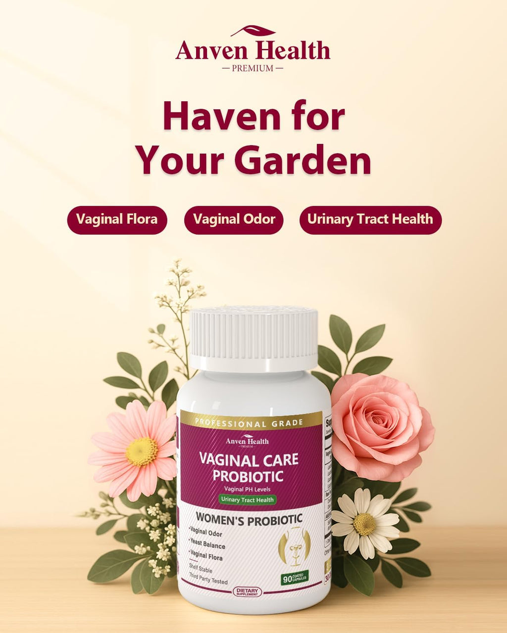 Vaginal Probiotics for Women - 60 Billion Womens Probiotic for Vaginal Flora, Odor, Yeast, Gut & Digestive Health with Saffron, Lecithin, Cranberry & Olive Leaf Extracts | 270 Veggie Caps