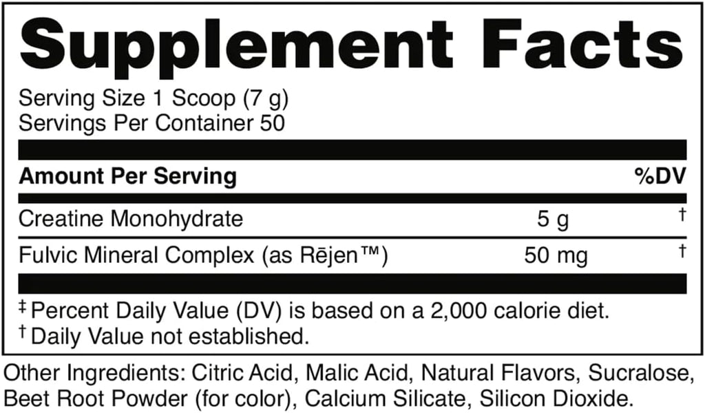 Bucked Up Fruit Punch Creatine for Women and Men - Easy to Mix Vegetarian - Flavored Creatine Monohydrate Powder - Made in USA - 5G Per Serving - 50 Servings - 250 Grams Per Container