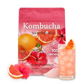 KKOKDAM Kombucha Tea - Grapefruit & Hibiscus Korean Tea - Kombucha Drinks Probiotic Support, Low Calorie, Sugar Free Kombucha Pack - 500g Bulk Pouch