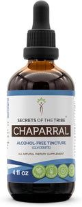 Secrets of the Tribe Chaparral Alcohol-Free Liquid Extract, Chaparral (Larrea tridentata) Dried Leaf and Flower Tincture Supplement (4 FL OZ)