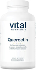 Vital Nutrients Quercetin | Vegan Quercetin Supplement with Bioflavonoids for Sinus, Respiratory, Heart, & Immune Function Support | Gluten, Dairy, Soy Free | 500mg | 200 Capsules
