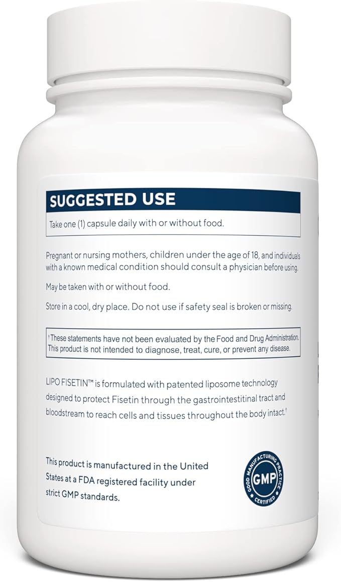 Renue By Science Fisetin | 90 Liposomal Fisetin Supplements - 150mg Fisetin per Serving | Senolytic Supplements | Bioavailable Formula for Increased Absorption | Non-GMO & Made in The USA