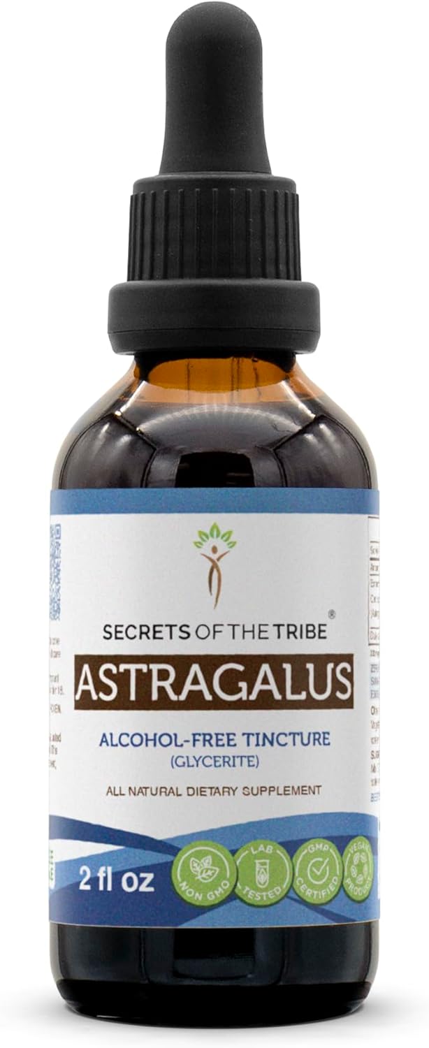 Secrets of the Tribe Astragalus Tincture Alcohol-Free Liquid Extract, Astragalus (Astragalus membranaceus) Dried Root (2 FL OZ)