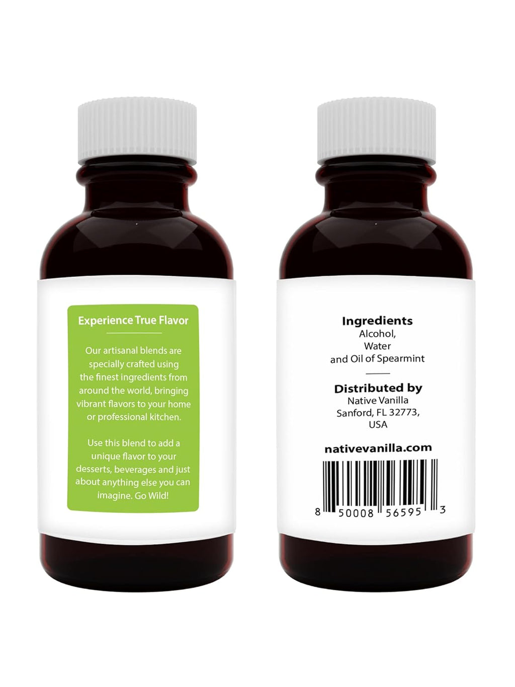 Native Vanilla - Pure Spearmint Extract - 4 Fl Oz - Pure Flavors and Extracts - Perfect for Cooking, Baking, and Dessert Crafting