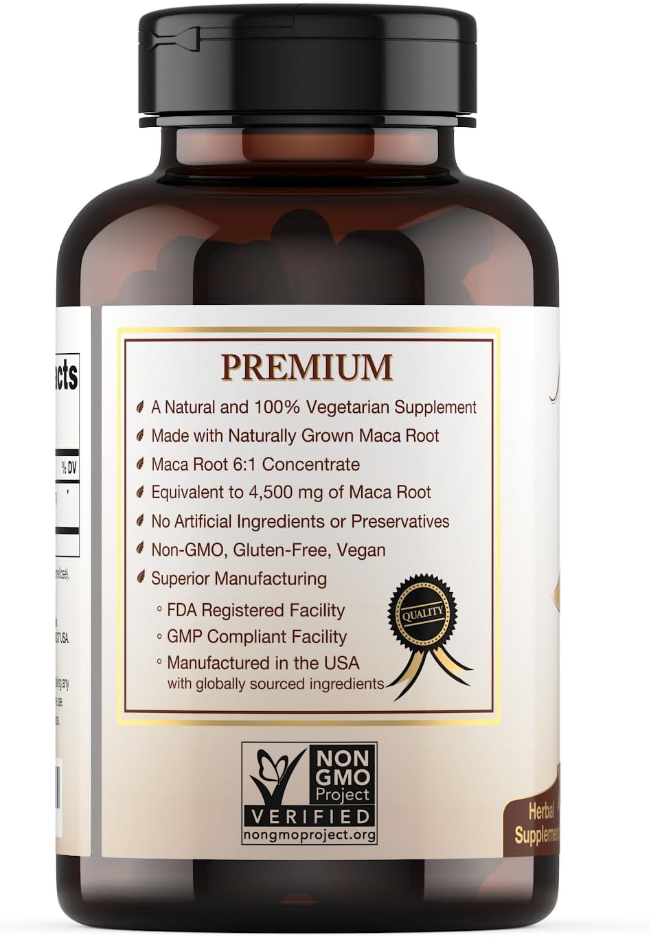 Organic Maca Root Capsules (High Potency), Non-GMO Verified Supplement - 120 Capsules, 2 Month Supply