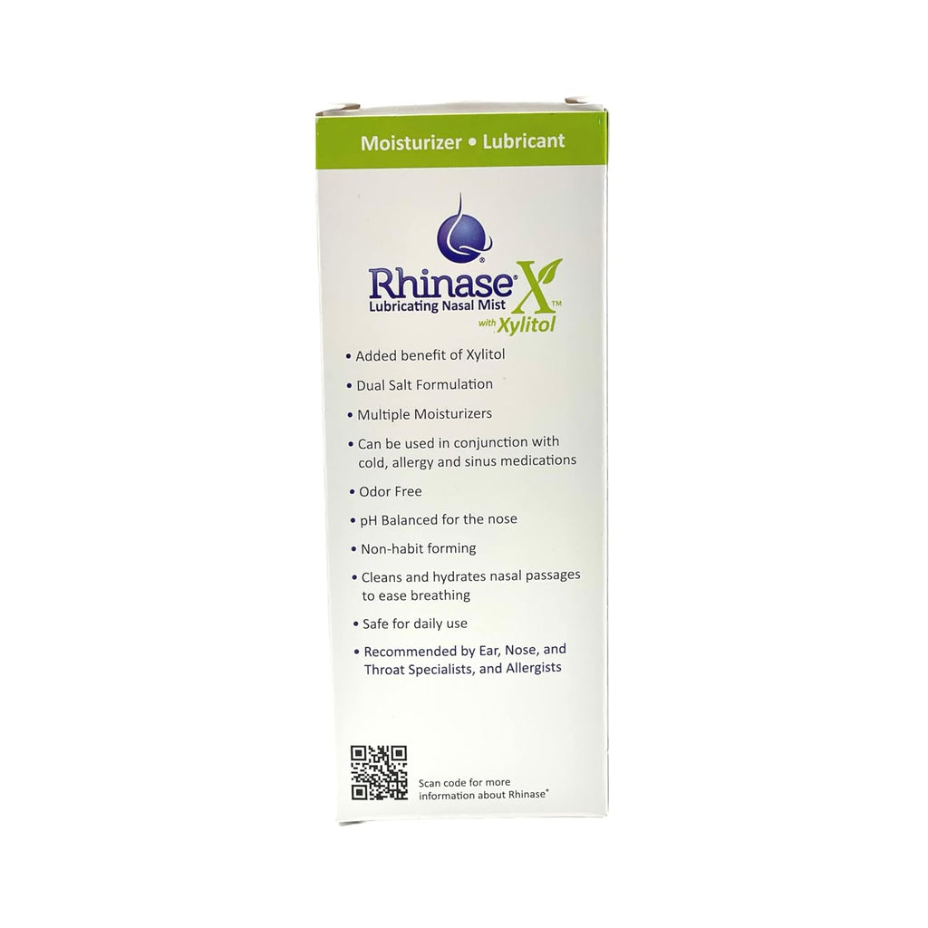 Rhinase X Lubricating Nasal Mist Spray with Xylitol | Long Lasting Symptom Relief from Nasal Dryness | Less Sneezing, Itchiness, Nasal drip and Congestion