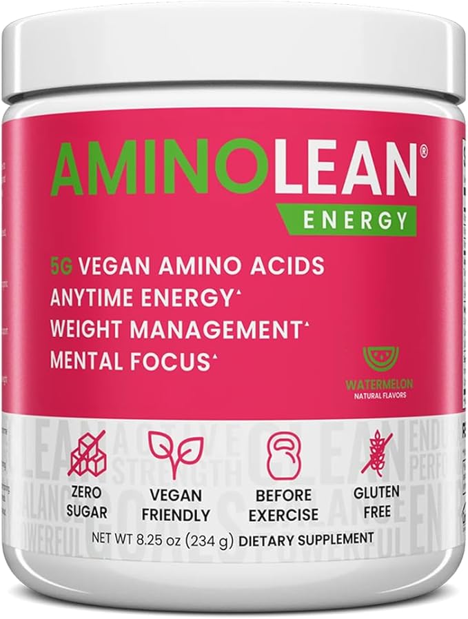 RSP Nutrition AminoLean Pre Workout Powder, Amino Energy & Weight Management with BCAA Amino Acids & Natural Caffeine, Preworkout Boost for Men & Women, 30 Serv