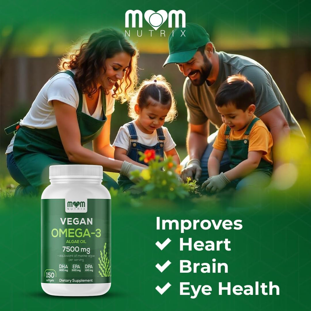 Fish Oil Alternative - Vegan Omega 3 Supplement Algae Oil DHA, EPA, DPA - Plant Based Omega 3 Fatty - Organic & Non-GMO - 150 Softgels