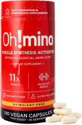 Oh!mino Essential Amino Acids Supplement, Stimulant-Free Capsules, All 9 EAAs, BCAAs, The Perfect Amino for Workouts, Amino Energy, and to Build Muscle, and Recover Faster